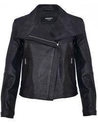 Infinity Leather - Classic Shawl Wrap Biker Jacket - Lyst