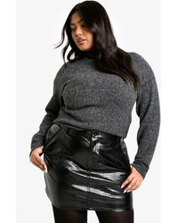 Boohoo - Plus Croc Pu Micro Mini Skirt - Lyst