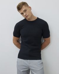 River Island - T-Shirt Muscle Fit Textured - Lyst