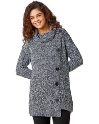Roman - Roll Neck Button Detail Longline Jumper - Lyst