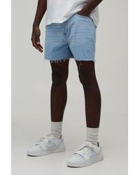 BoohooMAN - Short Length Rigid Denim Shorts - Lyst