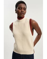Karen Millen - Ribbed Cotton Knitted Tank - Lyst