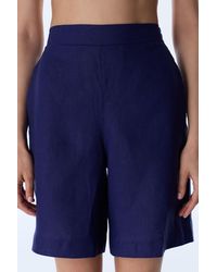 Penti - Mid-Waist Linen Wide-Leg Shorts - Lyst