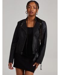 Pink Vanilla - Faux Leather Biker Jacket - Lyst
