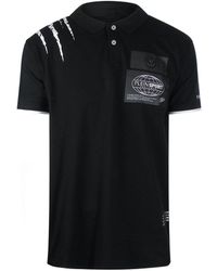 Philipp Plein - Scratched Shoulder Polo Shirt Cotton - Lyst