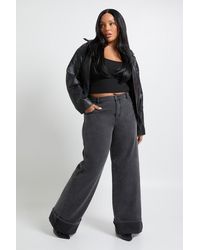 Boohoo - Plus Turn Up Straight Leg Jean - Lyst