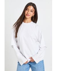 Boohoo - Double Sleeve Oversized Skater T-Shirt - Lyst