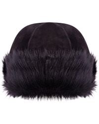 Infinity Leather - 100% Sheepskin Shearling Toscana Fur Beanie Round Bucket Hat - Lyst