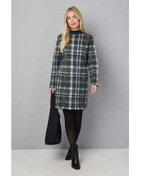 Wallis - Petite Zip Neck Tartan Knitted Dress - Lyst