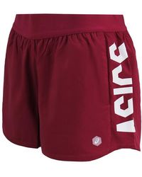 Asics - Performance Shorts Burgundy Voor - Lyst