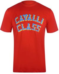 Roberto Cavalli - Layered Logo T-Shirt Cotton - Lyst