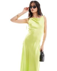 Vero Moda - Satin Tie Shoulder Maxi Slip Dress With Seam Detail - Lyst
