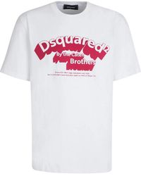 DSquared² - Flocked Logo T-Shirt Cotton - Lyst