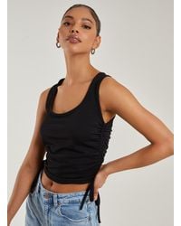 Pink Vanilla - Ruched Tie Up Side Crop Top - Lyst