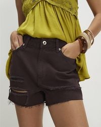 River Island - Shorts Ripped 5 Pocket Hotpants Denim Cotton - Lyst
