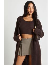 Boohoo - Textured Knit Crew Neck Knitted Top - Lyst