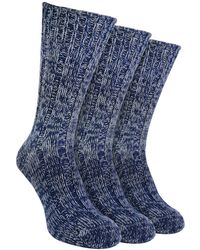Sock Snob - 3 Pack Warm 100% Wool Ribbed Socks With Reinforced Heel And Toe - Lyst