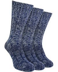 Sock Snob - 3 Pack Warm 100% Wool Ribbed Socks With Reinforced Heel And Toe - Lyst