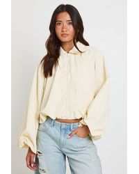 Boohoo - Nylon Collared Zip Through Track Top - Lyst
