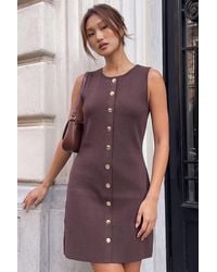 Roman - Knitted Pinafore Dress - Lyst