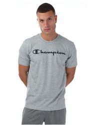 Champion - T-shirt Met Ronde Hals Voor , Grijs - Lyst