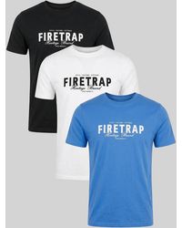Firetrap - 3 Pack Regular Fit Cotton Graphic Crew Neck T-Shirts - Lyst