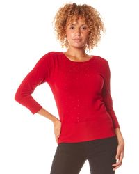 Roman - Diamante Studded Jumper - Lyst
