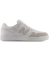 New Balance - 480 Leather Mesh Lace Up Trainers In Wit - Lyst