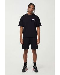 BoohooMAN - Oversized Boxy Ofcl T-Shirt & Extended Drawcord Baggy Short Set - Lyst