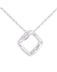 DIAMANT L'ÉTERNEL - 9ct Witgouden Diamanten Frame-hangerketting Met Een Lengte Van 46 Cm - Lyst