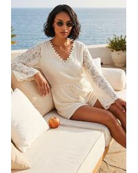 D.u.s.k - Crochet Sleeve Playsuit - Lyst