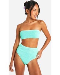 Boohoo - Premium Crinkle High Waisted Bikini Brief - Lyst