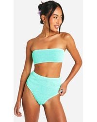 Boohoo - Premium Crinkle High Waisted Bikini Brief - Lyst