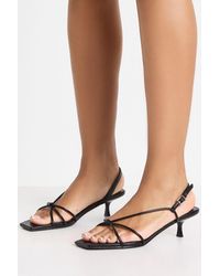 Boohoo - Low Stiletto Knot Detail Strappy Heels - Lyst