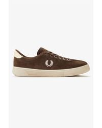 Fred Perry - Tennis Shoe Suede Tobacco/Ice Cream Trainers - Lyst