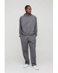 BoohooMAN - Premium Script Heavyweight Oversized Boxy Raglan Hoodie - Lyst