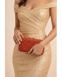 SVNX - Rhinestone Lattice Clutch Bag - Lyst