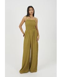 Brave Soul - Textured Jersey Strappy Wide Leg Jumpsuit - Lyst