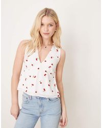 Abercrombie & Fitch - Plunge Neck Sleeveless Top - Lyst