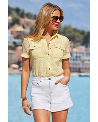 Sosandar - Lemon Chevron Pocket Detail Shirt - Lyst