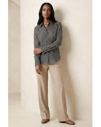 My Fashion - Striped Long-Sleeve Button-Front Shirt - Lyst