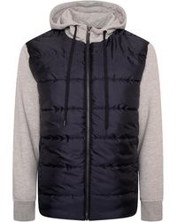 KAM Jeanswear - Kam Puffer Jacket Plus Size Hooded With Jersey Sleeve - Lyst