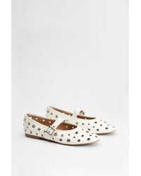 Faith - Sammie Faux Leather Eyelet Mary Jane Ballerinas - Lyst