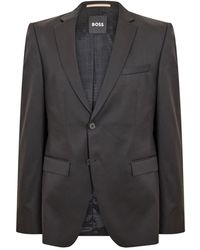 BOSS - Reymond Solid Patterned Notch Collared Suit Jacket - Lyst