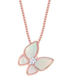 Bibei - Necklace With Butterfly Pendant, Rose Plated, 925 Sterling Bicll016 - Lyst