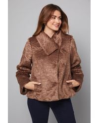 Wallis - Faux Fur Collar Detail Coat - Lyst