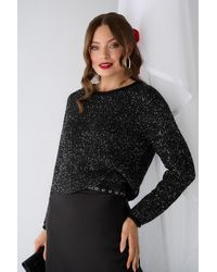 Izabel London - Sparkly Embellished Slim Jumper - Lyst