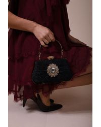 SVNX - Ruched Jewel Clutch Bag - Lyst