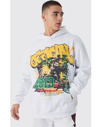 BoohooMAN - Regular Fit Large Scale Official 2013 Sports Graphic Hoodie - Lyst