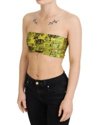John Galliano - Newspaper Print Cropped Blouse Nylon - Lyst